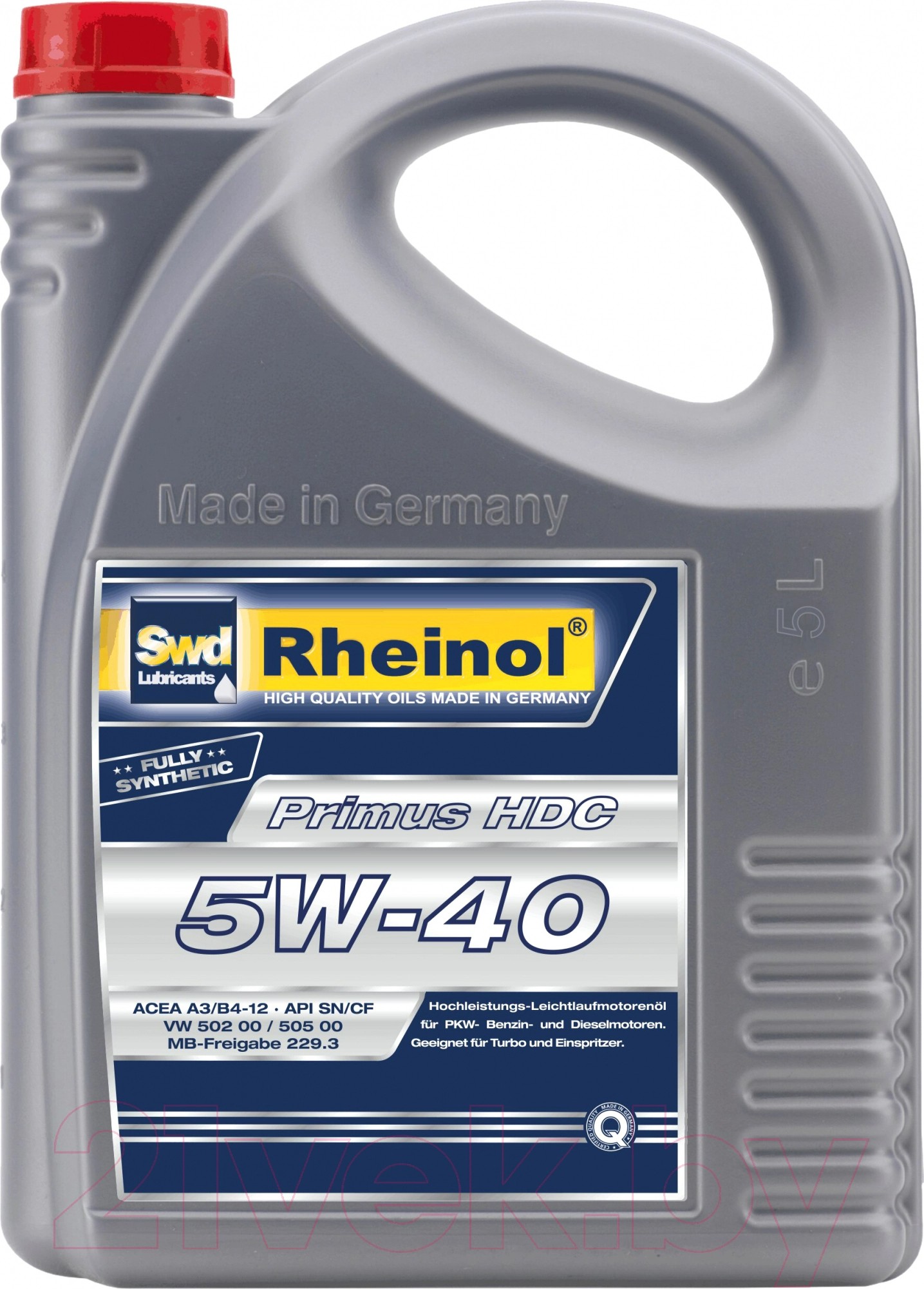 Масло моторное SWD Rheinol Primus HDC 5W-40 5 л, Масла моторные